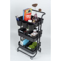 3 Tier Home Storage Metal Kitchen black color Trolley Cart